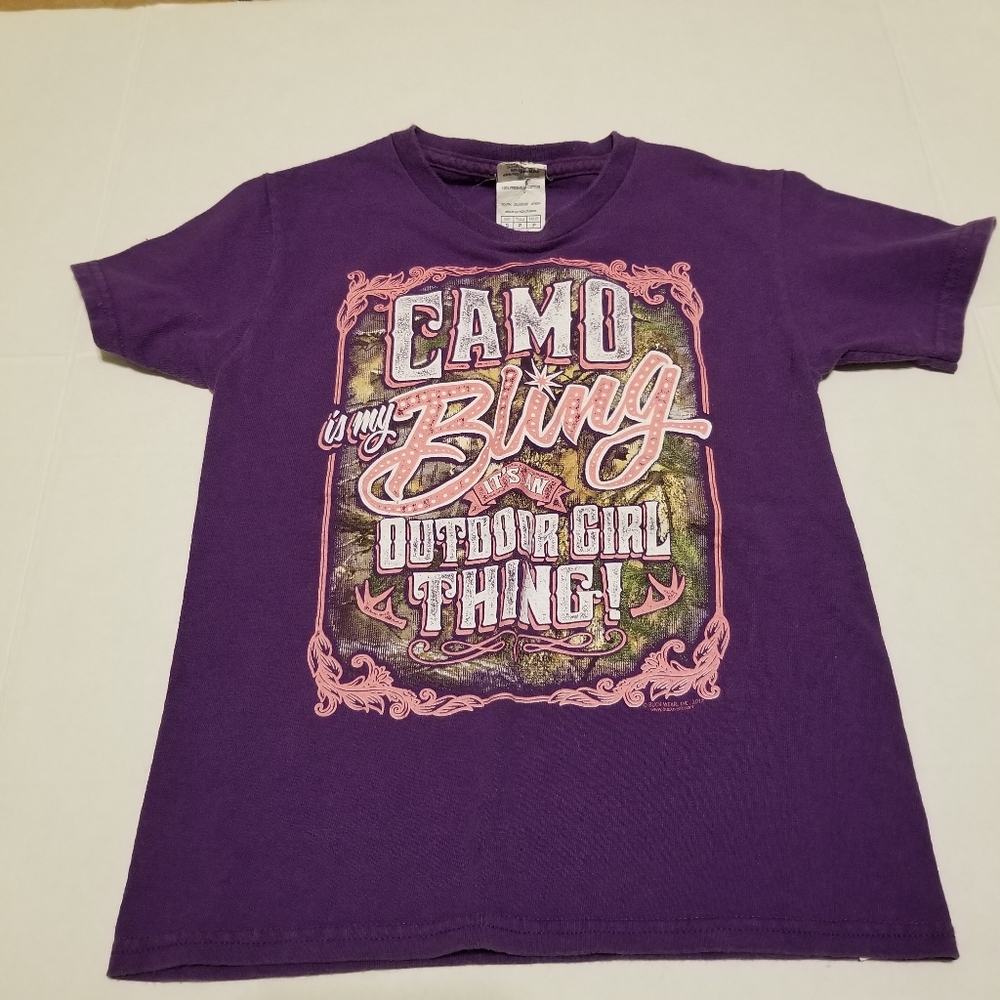 🌸 Girls Purple T-shirt Camo